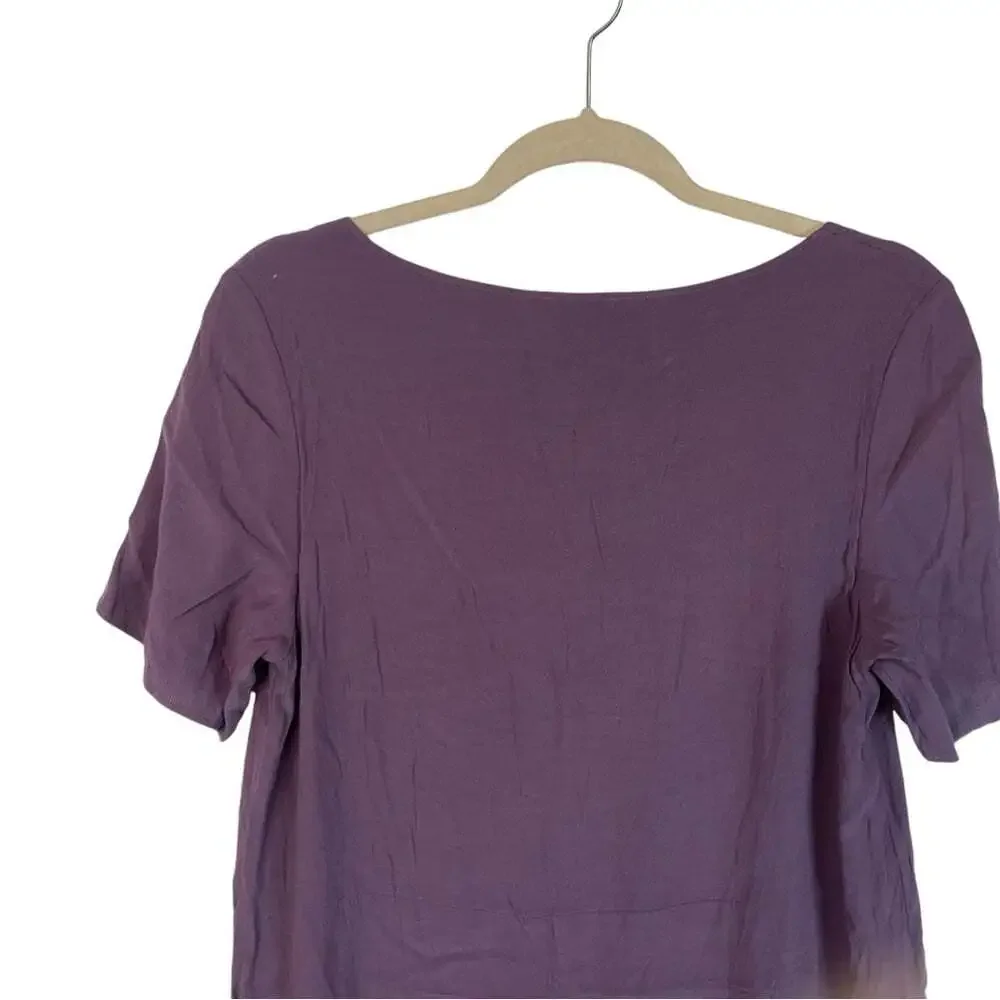 Aritzia Wilfred Free Teigen Dress Size M Purple Short Sleeve Midi Casual Minimal